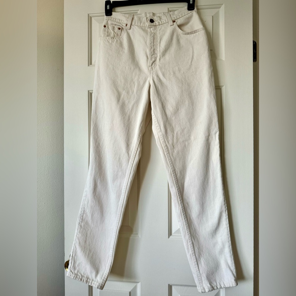 Levis 551 Jeans White Denim 10 Med Relaxed Fit Vintage 1990's USA Women’s